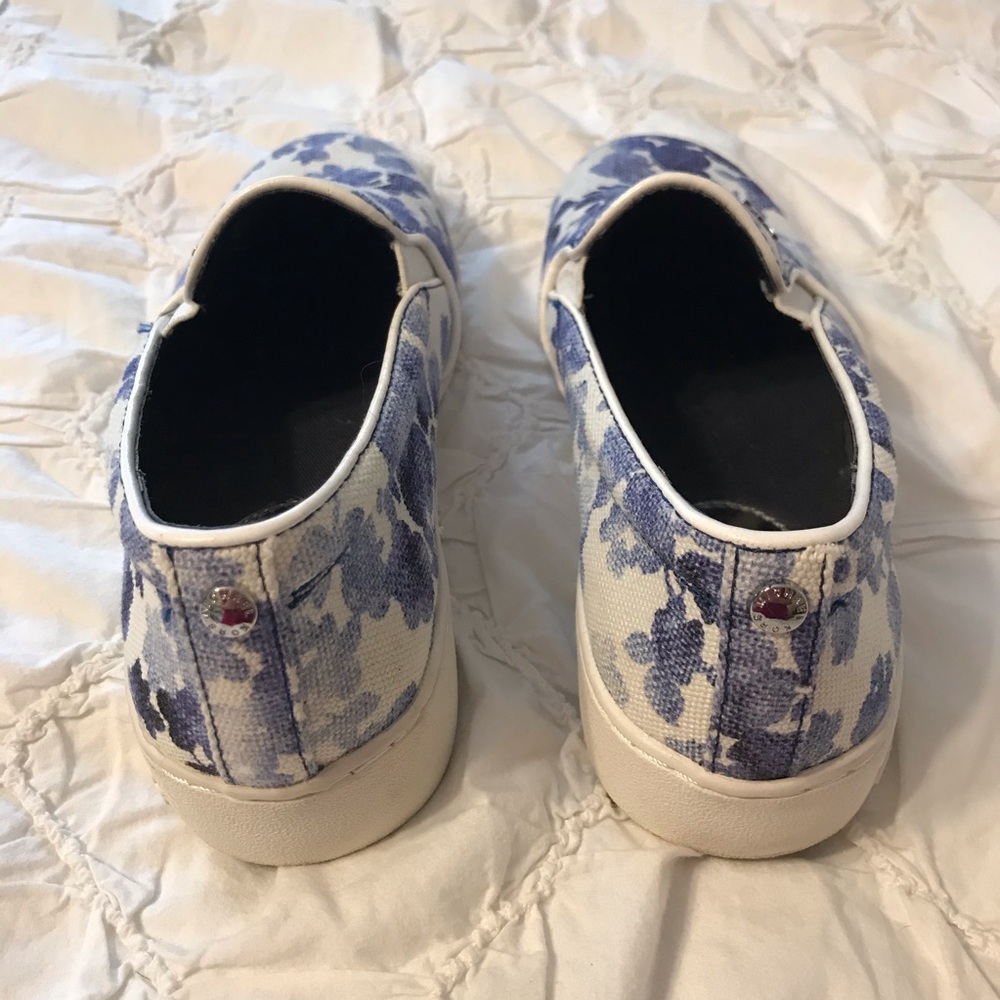 Michael Kors Blue Floral Slip On Sneakers - Picture 3 of 5